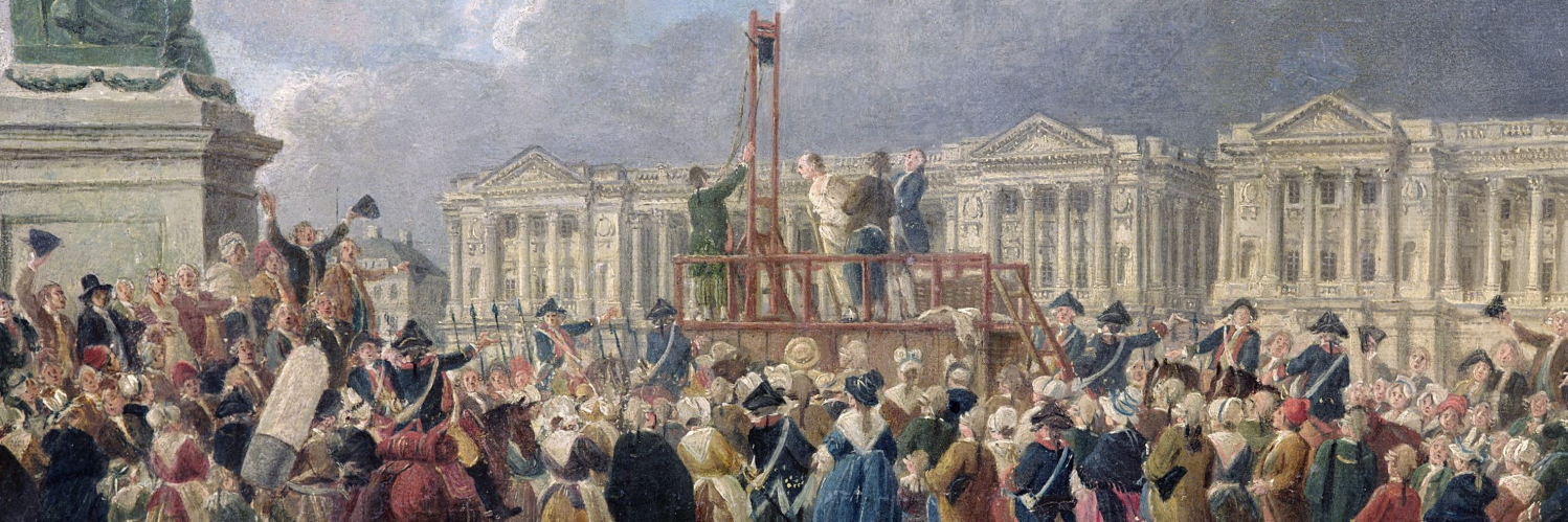 Une exécution capitale, place de la Révolution (Place de la Concorde), vers 1793, Pierre-Antoine Demachy.