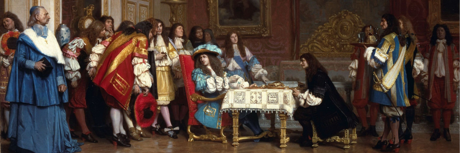Louis XIV recevant Molière à dîner. À droite une partie de la haute domesticité de la Cour, 1862, Jean-Léon Gérôme.