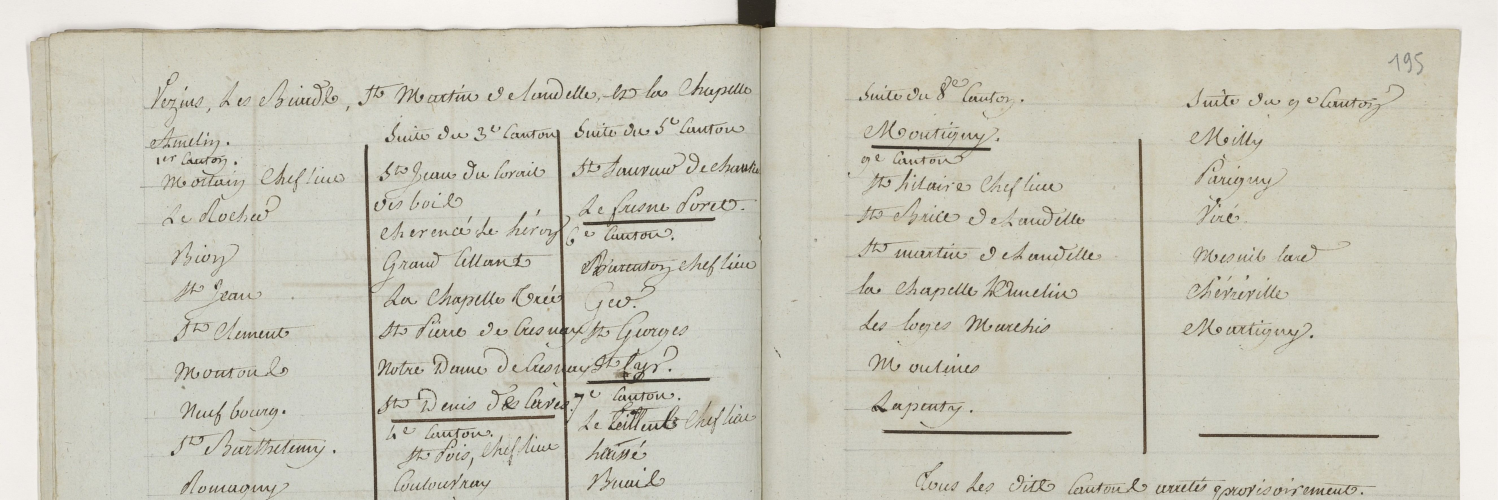 Procès-verbal de division du département de la Manche avec signatures des députés (1790)